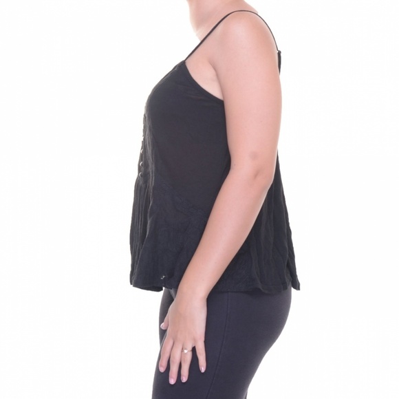 Black Lace Sweetheart Neckline Peplum Top L - Picture 4 of 5